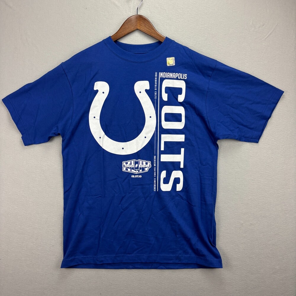 2010 Reebok Indianapolis Colts Super Bowl XLIV Roster Shirt Mens M NFL NWOT